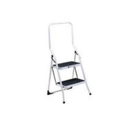 Vfm 321676 2 Tread High Back Aluminium Folding Step Stool - White
