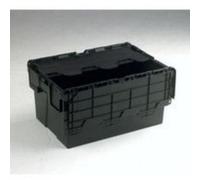 Vfm 375814 Attached Lid Container, 54 L, Black
