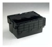 Vfm 375814 Attached Lid Container, 54 L, Black