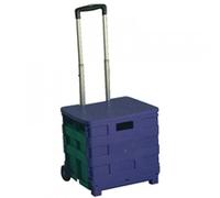 VFM Folding Container Trolley with Lid Blue/Green 379531