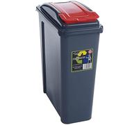 VFM Recycle It Red Slimline Bin & Lid 25 Litre