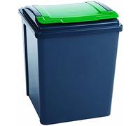 VFM 384288 Recycling Bin with Lid, 50 L, Grey/Green