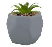 VFM - Artificial Plant Grey Indoor Potted Pot Plastic Small Succulents Faux Plants for Office Desk Bedroom Kitchen House Decoration - 12. 1cm Grey