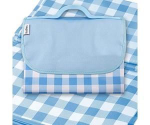 VFM - Blue Oxford Picnic Blanket - Waterproof Gingham - Summit