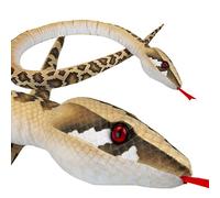VFM - Brown Snake 180cm Plush With Red Eyes & Tongue - Highly Detailed Snakeskin Design Printed Fabric Lifelike Super Soft Cuddly Toy - Natural World Collection