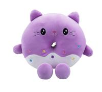 VFM - Cat Donut Soft Toy Animal Food Plush Cuddly Soft Furry Fluffy Stuffed Toy Plush Toy Cute Stuffed Plushie, Gifts for Birthday, Valentine's Day Christmas - 18cm Purple