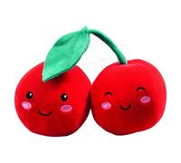 VFM - Cherries Soft Toy Food Themed Cute Plush Cuddly Yummy Fluffy Stuffed Cute Stuffed Plushie, Gifts for Birthday, Valentine's Day Christmas - 16cm Red