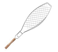 VFM - Chrome Plated Fish Grill With Wooden Handle