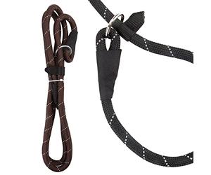 VFM/Crufts Reflective Slip Lead, 150cm, Brown