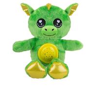 VFM - Dragon Plush Projector Night Light 9" - Super Soft Green Fluffy Fabric Toy With Embroidered Details - Create A Starry Sky for Sleeping Children