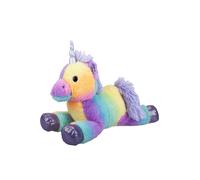 VFM e-Store 15" Rainbow Pastel Plush Lying Unicorn, Soft Toy, Cuddly, Children's Toys VFM e-Store Multicolor