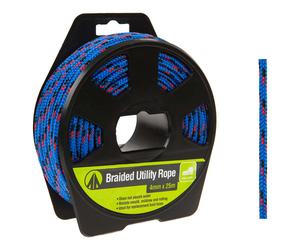 VFM e-Store 25M Utility Rope With Casing Waterproof Mould Resistant 4mm x 25m Red X 1 in Blue VFM e-Store Blue