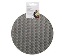VFM e-Store Air Fryer Liner Round Silicone Trivet Accessory Reusable Non Stick in Grey VFM e-Store Grey