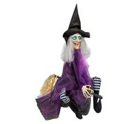 VFM e-Store - Animated Witch Halloween Kicking Leg Light Decoration Trick Or Treat Spooky Halloween Parties, Creepy, Fright, Costume, Fancy Dess Accessories and Props - 90cm Purple
