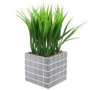 VFM e-Store Artificial Plant Pot Grass Modern Cement with Grey VFM e-Store Grey