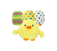 VFM - Easter Baby Chick Soft Toy, Baby Chick In Egg 12cm Reversible Plush Fidget Toy for Babies, Duck Chick, Colourful Easter Egg, Great Gift for the Easter Bunny To Bring for An Egg Hunt (Pack Of 1)