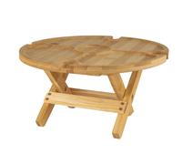 VFM e-Store Bamboo Folding Snack Table, Wine Glass Holders Portable Picnic Bamboo in Brown VFM e-Store Brown
