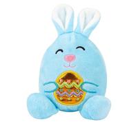 VFM e-Store - Blue Easter Bunny Soft Toy - 10cm Rabbit Toy, Cuddly Stuffed Animal With Shiny Egg, Bunny Teddy Plushie for Birthday, Valentine's, Cute and Huggable Plush