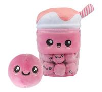 VFM e-Store - Boba Tea Soft Toy Cute Plushie Huggable Cuddly Stuffed Toy Gift Plush Toy Cute Stuffed Plushie, Gifts for Birthday, Valentine's Day Christmas - 35cm Pink