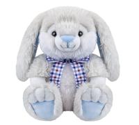 VFM e-Store Bunny Teddy Soft Toys Grey 25.5cm - Easter Rabbit Cuddly Toy Plushie - Giant Bunny Style Easter Gifts - for New Baby, Kids Bedrooms and Nursery Decor