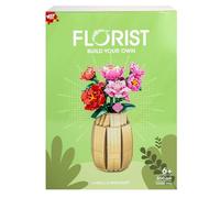 VFM e-Store - Camillia Building Block Flower Bouquet Set Creative Play for Children and Adults Birthday 28cm X 23cm Multicolour X 1