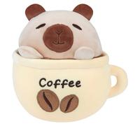 VFM e-Store - Capybara Coffee Cup Soft Toy Cute Plush Huggable Cuddly Stuffed Toy Plush Toy Cute Stuffed Plushie, Gifts for Birthday, Valentine's Day Christmas - 20cm Yellow