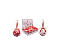 VFM e-Store Christmas Bauble Decoration Hanging Tree 12 piece 7. 5cm Bauble Set Nordic in Red VFM e-Store Red