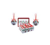 Christmas Bauble Decoration Hanging Tree 12 piece 7.5cm Bauble Set Santa Gonk VFM e-Store Red One Size