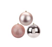 VFM e-Store Christmas Bauble Decoration Hanging Tree Ornament X 3 14cm Rose Gold VFM e-Store Gold