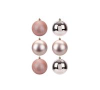 VFM e-Store Christmas Bauble Decoration Hanging Tree Ornament X 6 10cm Rose Gold VFM e-Store Gold