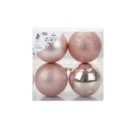 VFM - Rose Gold 10cm Christmas Baubles (4 Pack)