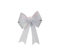 Christmas Bow Light Up Tinsel Decoration X White