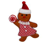 VFM e-Store Christmas Ginger Bread Woman Hanging Decoration 31cm x 20cm Red X 1 | Size: 31 cm x 20 cm VFM e-Store Red 31 cm x 20 cm