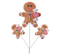 VFM e-Store - Christmas Gingerbread Man Spray Festive Indoor Xmas Oraments - 65cm X 20cm Brown X 1