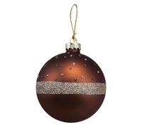 VFM e-Store - Christmas Hanging Glass Bauble Decoration Festive Indoor Xmas Ornaments - 10cm X 8cm Copper X 1