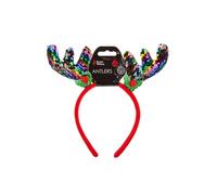 VFM e-Store Christmas Headband Rainbow Sequin Antlers X 21cm Rainbow VFM e-Store Multicolor