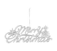 VFM e-Store - Christmas Merry Christmas Hanging Decoration Festive Indoor Xmas Ornaments - 14cm X 20cm White X 1