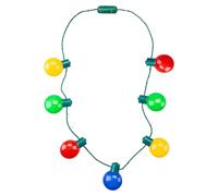 VFM e-Store - Christmas Necklace Led Light Up Bulb Necklace X 1 Stocking Filler Xmas Present Celebration Festive Winter Ornaments - One Size Multicoloured