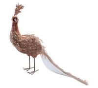 VFM e-Store - Christmas Peacock Decoration Festive Indoor Xmas Ornaments - 33cm X 27cm Brown X 1
