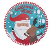 VFM e-Store - Christmas Plate Santa Themed Design X 1 Stocking Filler Xmas Present Celebration Festive Winter Ornaments - 20 X 20 X Christmas Themed X 1 Plate