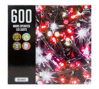 VFM e-Store Christmas Red White String Lights 600 Bulbs 18m x 1cm Multicolour X 1 | Size: 18m x 1 cm VFM e-Store Multicolor 18m x 1 cm