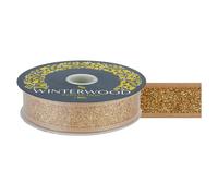 VFM e-Store Christmas Ribbon Garland Decoration 4cm x 10cm Gold X 1 | Size: 4 cm x 10 cm VFM e-Store Gold 4 cm x 10 cm