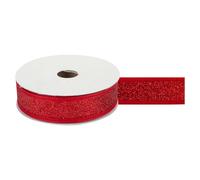 VFM e-Store Christmas Ribbon Garland Decoration 4cm x 10cm Red X 1 | Size: 4 cm x 10 cm VFM e-Store Red 4 cm x 10 cm