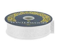 VFM e-Store Christmas Ribbon Garland Decoration 4cm x 10cm White X 1 | Size: 4 cm x 10 cm VFM e-Store White 4 cm x 10 cm