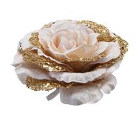 VFM e-Store Christmas Rose Head with Clip Decoration 8cm x 15cm Rose Gold X 1 | Size: 8 cm x 15 cm VFM e-Store Multicolor 8 cm x 15 cm
