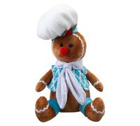 VFM e-Store - Christmas Sitting Gingerbread Boy Decoration Festive Indoor Xmas Ornaments - 28cm X 18cm Blue X 1