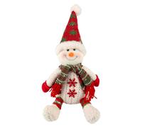 VFM e-Store - Christmas Sitting Snowman Decoration Plush Festive Indoor Xmas Ornament - 19cm X 22.5cm White X 1