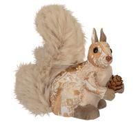 VFM e-Store - Christmas Squirrel Decoration Festive Indoor Xmas Ornaments - 16cm X 9cm Gold X 1