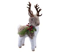VFM e-Store - Christmas Standing Deer Decoration Festive Indoor Xmas Ornaments - 38cm X 10cm Grey X 1