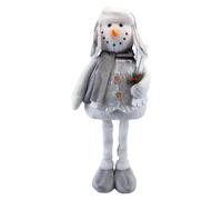 VFM e-Store - Christmas Standing Snowman Decoration Festive Indoor Xmas Ornaments - 62cm X 40cm Silver X 1